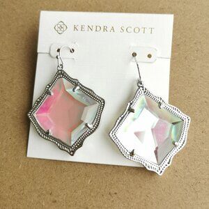 ❤️ Kendra Scott Kirsten Silver Dichroic Glass Drop Earrings ❤️